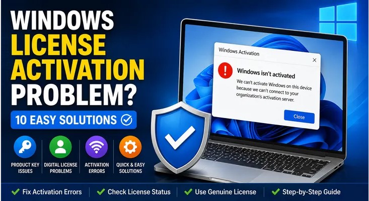 Windows license activation problem troubleshooting