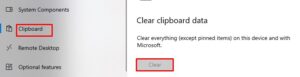 how to clear clipboard history windows 10