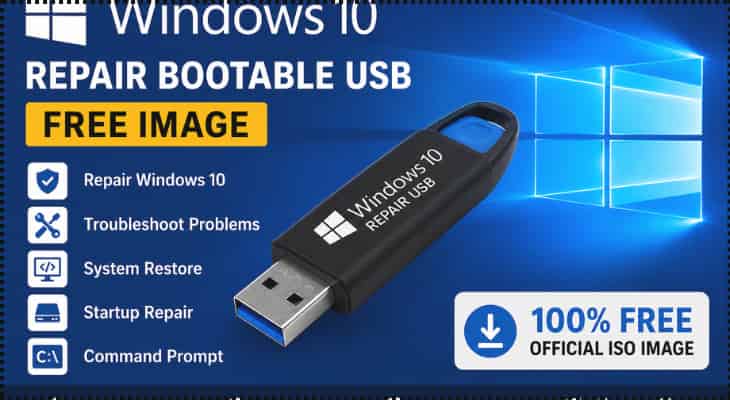 fix windows 10 from usb