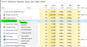windows 10 taskbar not working