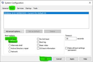 windows 10 safe mode