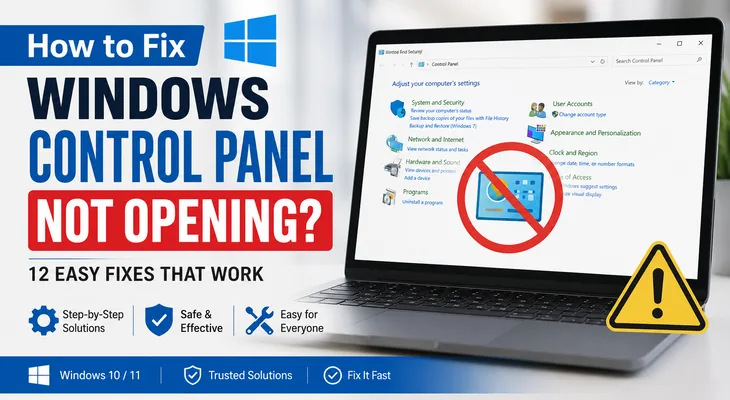 Windows Control Panel not opening fix
