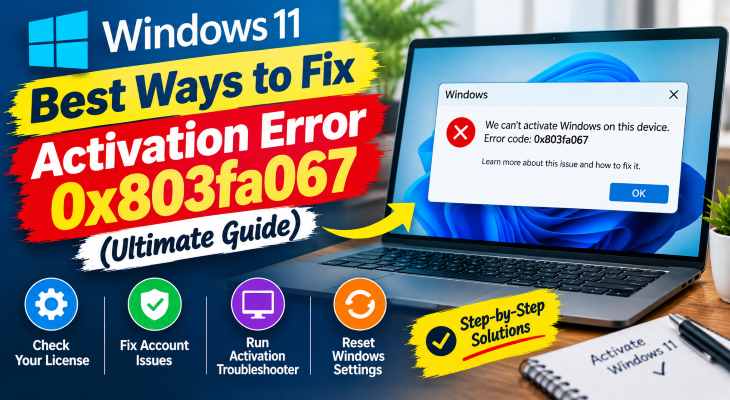 windows 11 activation error 0x803fa067