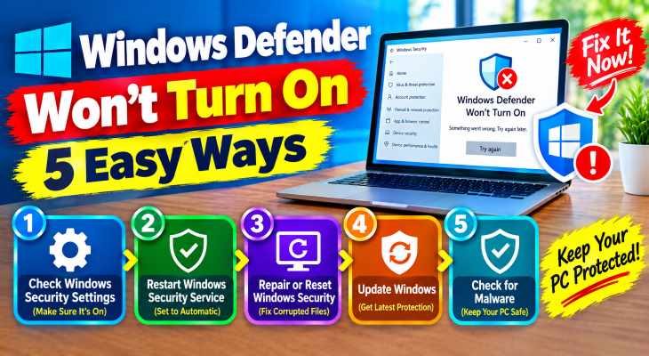 fix windows defender wont turn on