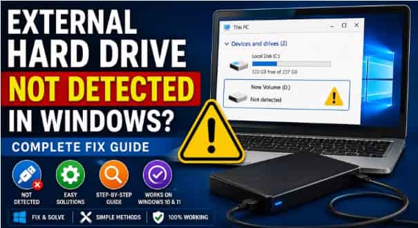 how to fix external hard drive not showing in Windows